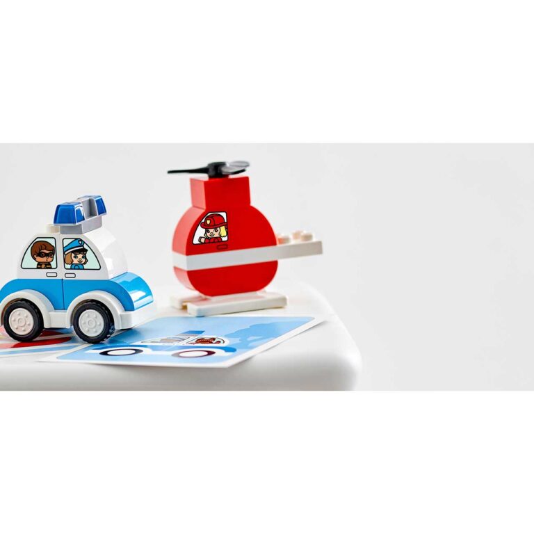 LEGO 10957 DUPLO Brandweerhelikopter en politiewagen - 10957 IntheBox
