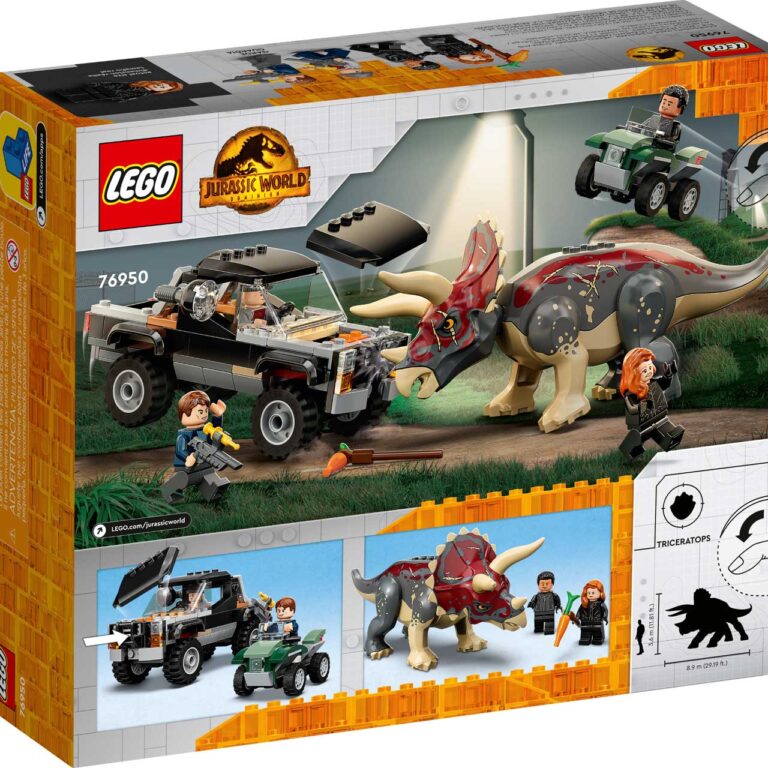 LEGO 76950 Jurassic World Triceratops pick-up truck hinderlaag - LEGO 76950 alt7