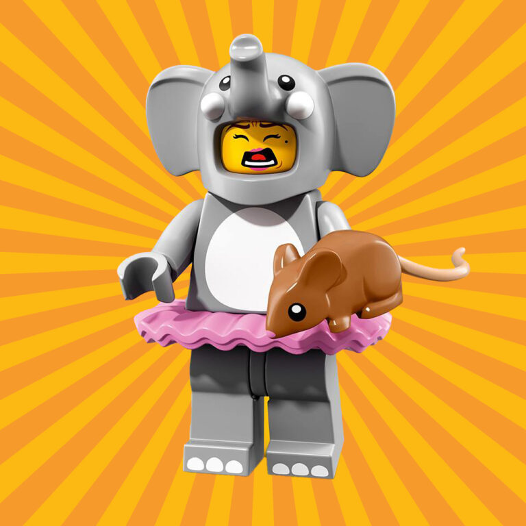 LEGO 71021 Minifiguren Serie 18: Feestje - Elephant Costume Girl - LEGO 71021 serie18 elefant girl