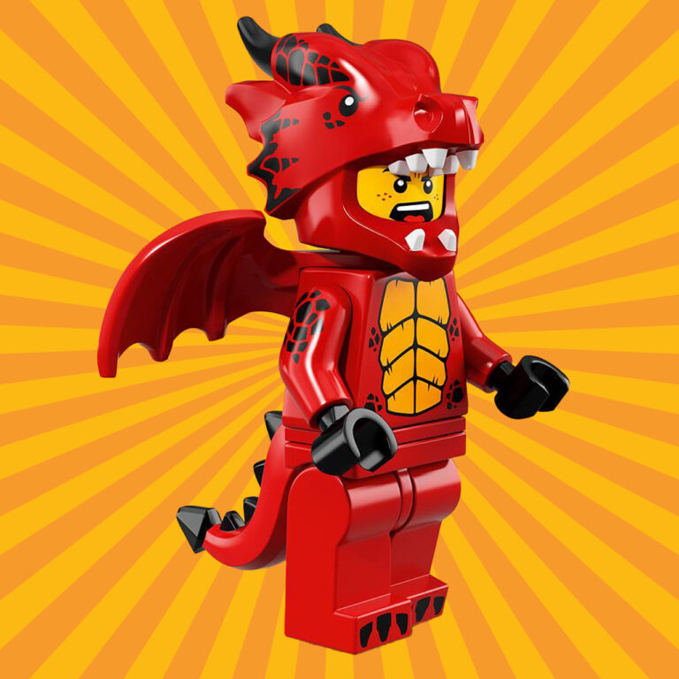 LEGO 71021 Minifiguren Serie 18: Feestje - Red Dragon Suit Guy - LEGO 71021 serie18 red dragon