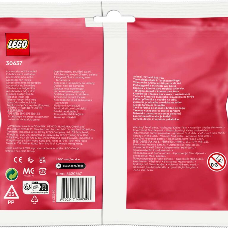 LEGO 30637 DOTS Animal tray and bag tag - LEGO 30637 INT 3