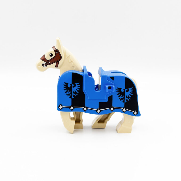 LEGO Kasteel Paard met paardendeken 2 - LEGO Wit Paard Blauwe Paardendeken 2