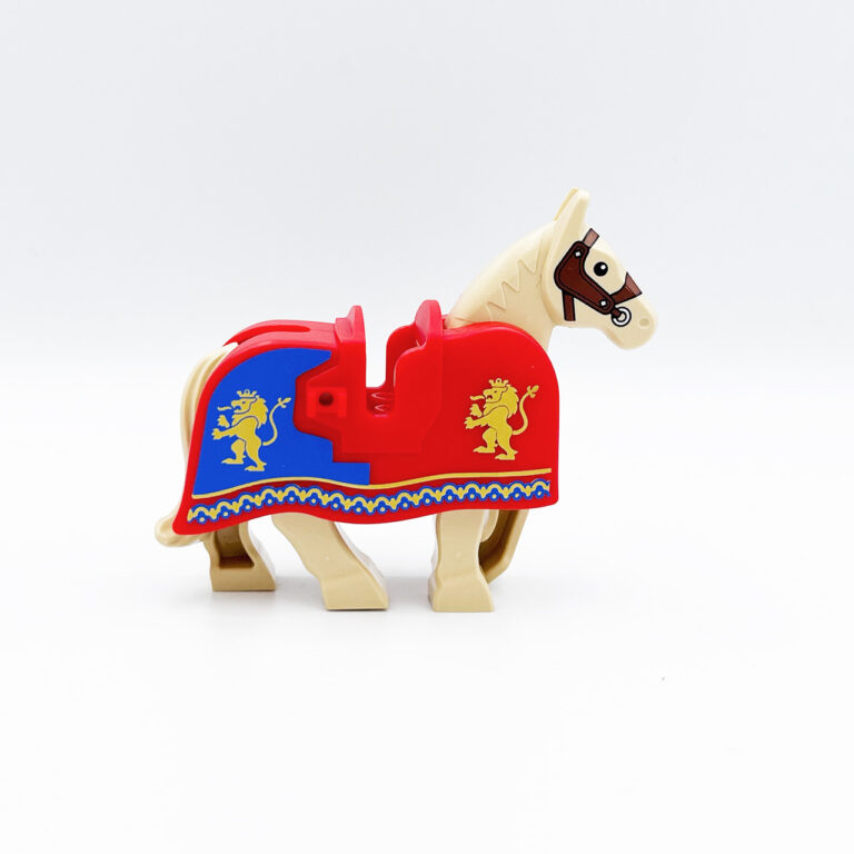 LEGO Kasteel Paard met paardendeken 5 - LEGO Wit Paard Rode Paardendeken 1