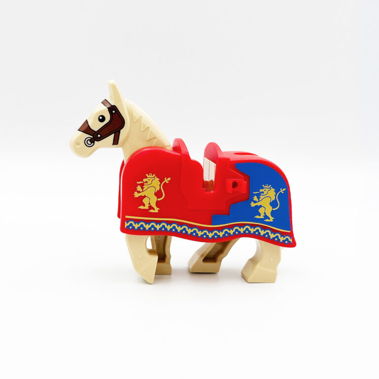 LEGO Kasteel Paard met paardendeken 5 - LEGO Wit Paard Rode Paardendeken 2