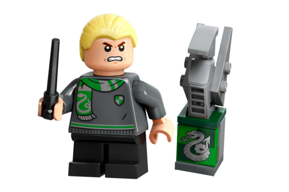 LEGO Draco minifiguur met Slytherin waterspuwer