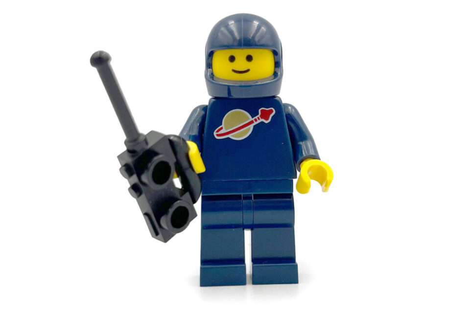 LEGO Astronaut Donkerblauw (met logo) met walkie talkie