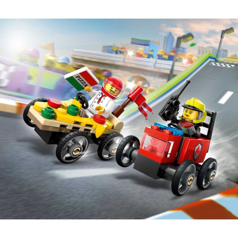 LEGO 60458 City Raceautopakket: pizzabestelwagen vs. brandweerauto - LEGO 60458 WEB PRI