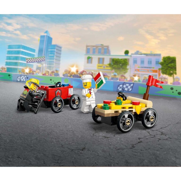 LEGO 60458 City Raceautopakket: pizzabestelwagen vs. brandweerauto - LEGO 60458 WEB SEC01