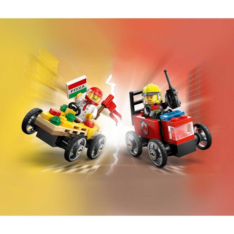 LEGO 60458 City Raceautopakket: pizzabestelwagen vs. brandweerauto - LEGO 60458 WEB SEC02