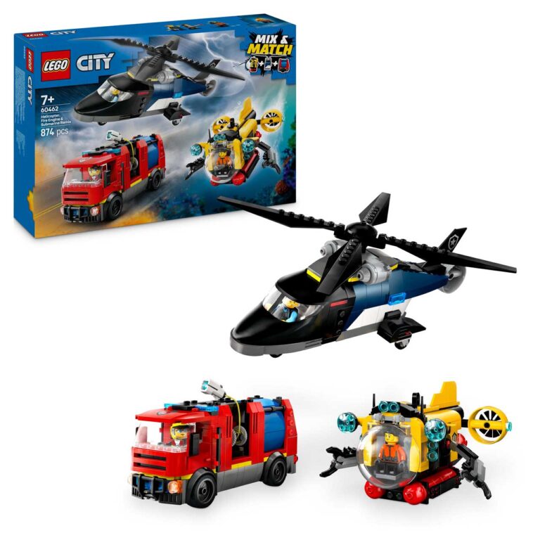 LEGO 60462 City Helikopter, brandweerauto en onderzeeër remix - LEGO 60462 boxprod v29 WE sha