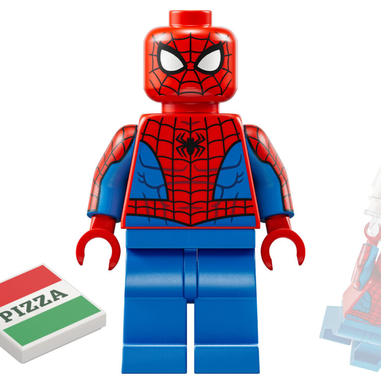 LEGO Spider-Man met pizza en webschieters minifiguur