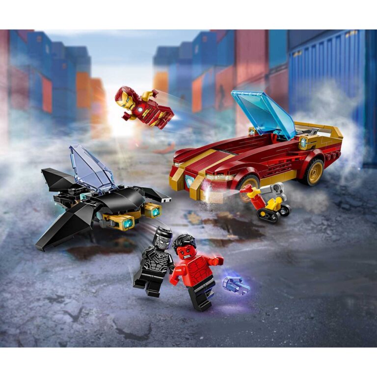 LEGO 76310 Marvel Iron Mans auto en Black Panther vs. Rode Hulk - 76310 WEB SEC01