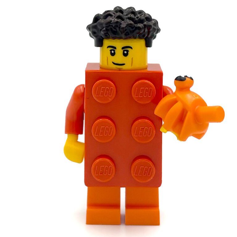 LEGO Brickguy Donkeroranje met Kreeftje (Build a Minifigure) - LEGO BAM 2025 Donkeroranje Brickguy 1a